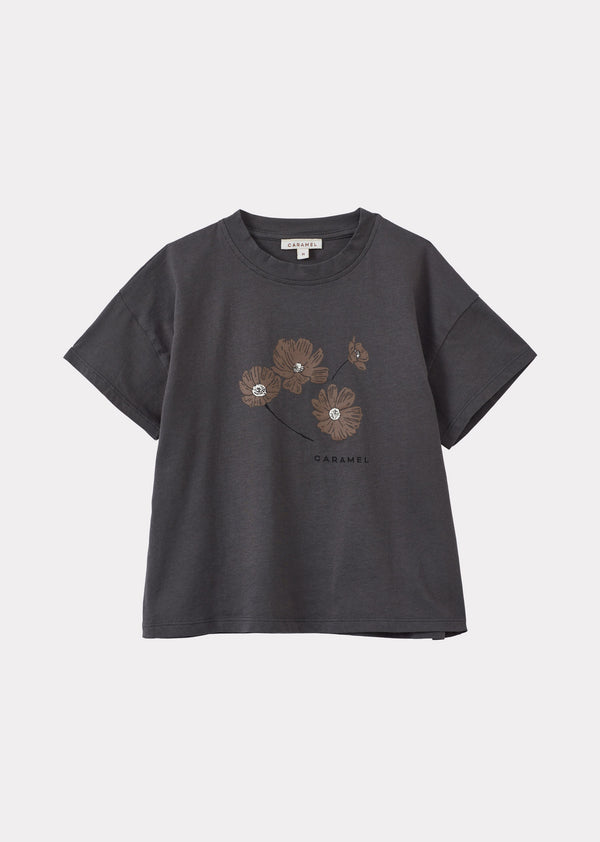 caramel AHIPA CHILDREN'S COTTON T-SHIRT - GREY