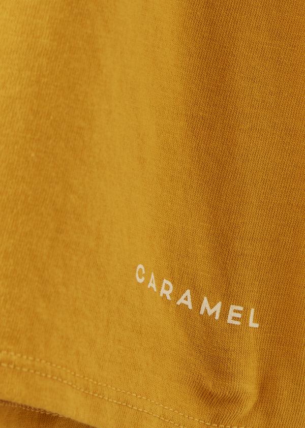 Caramel AHIPA CHILDREN'S COTTON T-SHIRT - OCHRE