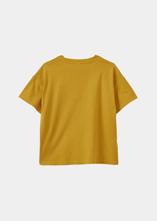 Caramel AHIPA CHILDREN'S COTTON T-SHIRT - OCHRE