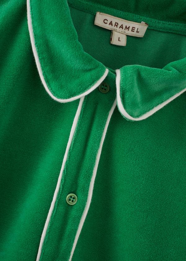 Caramel ALBIE CHILDREN'S COTTON TOWELING TOP - GREEN