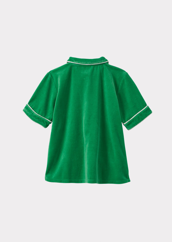 Caramel ALBIE CHILDREN'S COTTON TOWELING TOP - GREEN
