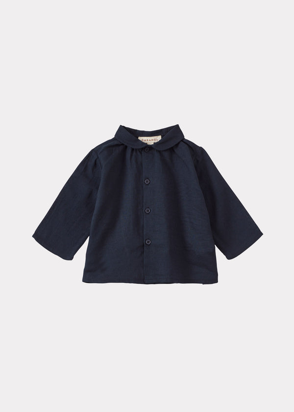 caramel ALOE BABY COTTON SHIRT - NAVY
