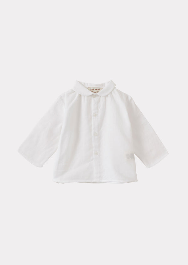 caramel ALOE BABY COTTON SHIRT - WHITE