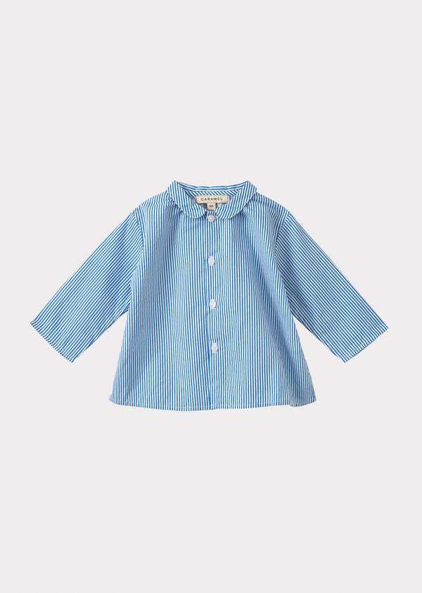 caramel ALOE BABY SHIRT -BLUE STRIPE