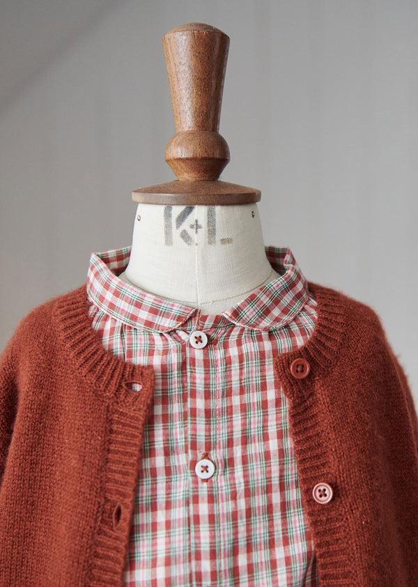 Caramel ALOE BABY SHIRT - BURGUNDY CHECK
