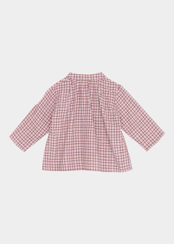 Caramel ALOE BABY SHIRT - BURGUNDY CHECK