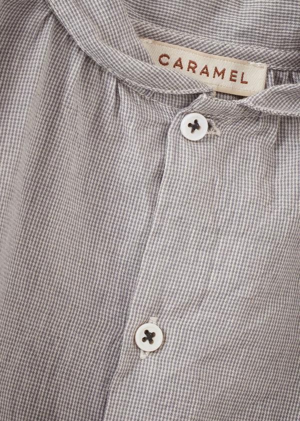Caramel ALOE BABY SHIRT - GREY MICRO-CHECK