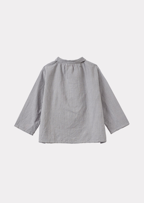 Caramel ALOE BABY SHIRT - GREY MICRO-CHECK