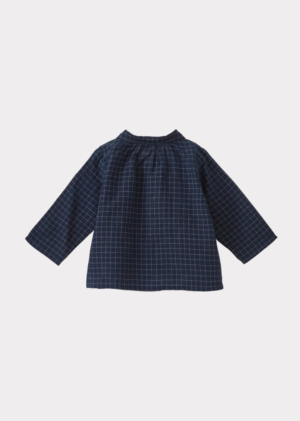 Caramel ALOE BABY SHIRT - NAVY YARN DYED CHECK