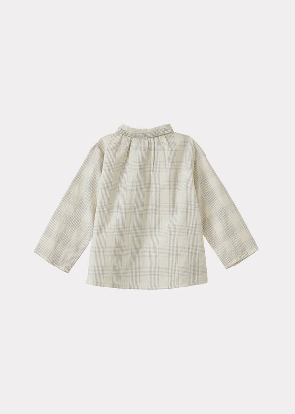 Caramel ALOE BABY SHIRT - WHITE-BLACK CHECK