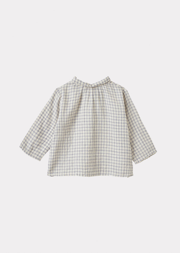 Caramel ALOE BABY SHIRT - WHITE/NAVY CHECK