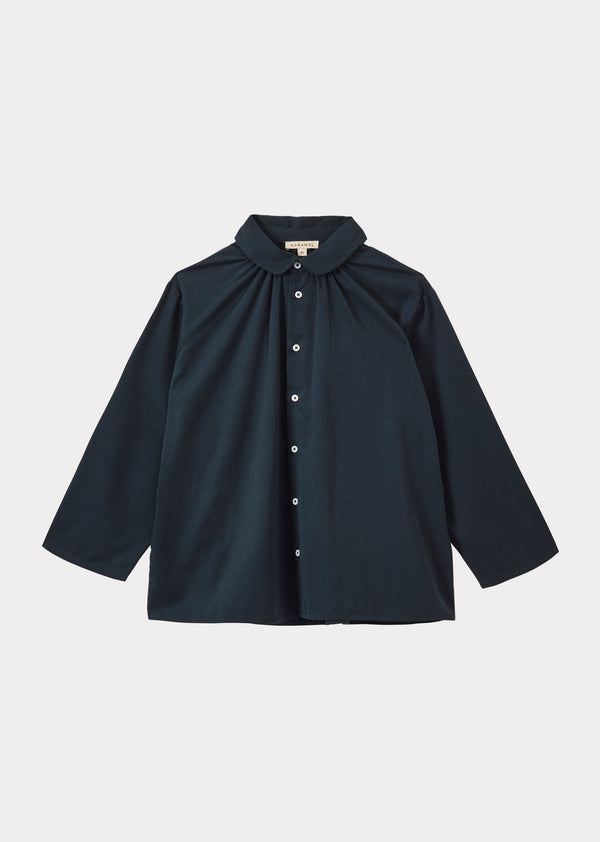 caramel ALOE CHILDREN'S COTTON SHIRT - NAVY