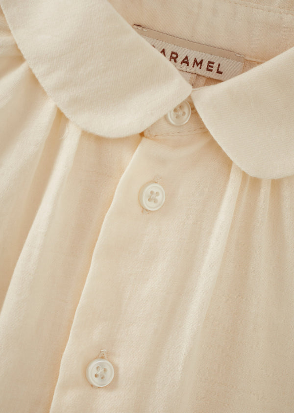 Caramel ALOE CHILDREN'S COTTON SHIRT - OFF-WHITE