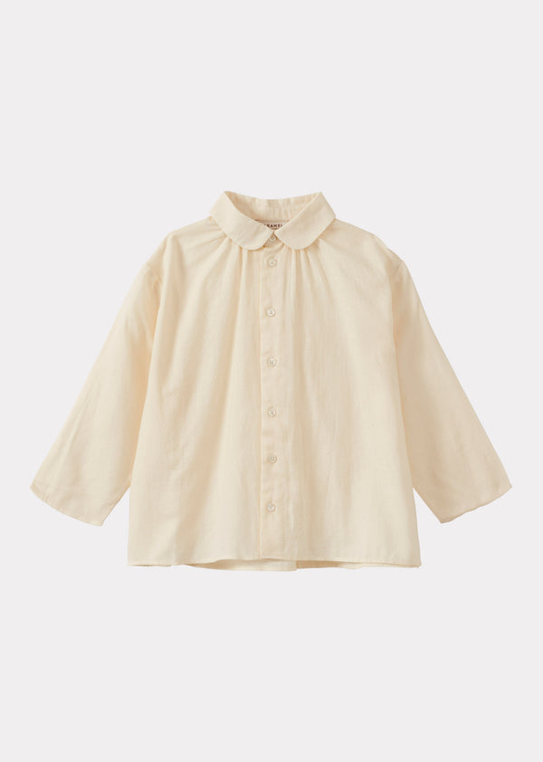 caramel ALOE CHILDREN'S COTTON SHIRT - OFF-WHITE