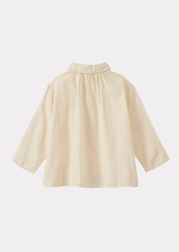 Caramel ALOE CHILDREN'S COTTON SHIRT - OFF-WHITE