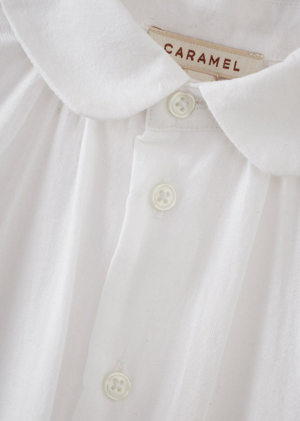 Caramel ALOE CHILDREN'S COTTON SHIRT - WHITE