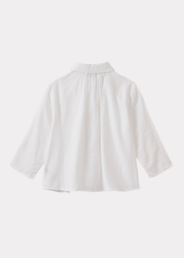Caramel ALOE CHILDREN'S COTTON SHIRT - WHITE