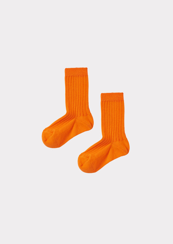 caramel ANKLE RIB SOCKS CHILD - NARANJA