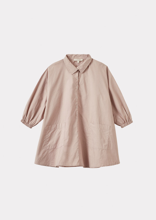 caramel ANODA GIRL'S COTTON DRESS - DUSTY ROSE