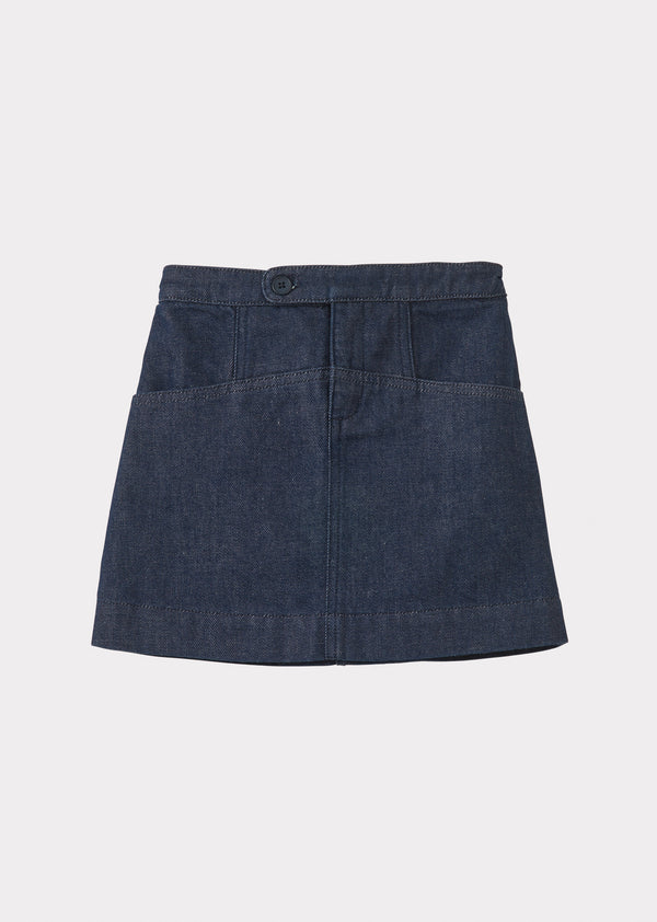 caramel APERA SKIRT - BLUE DENIM