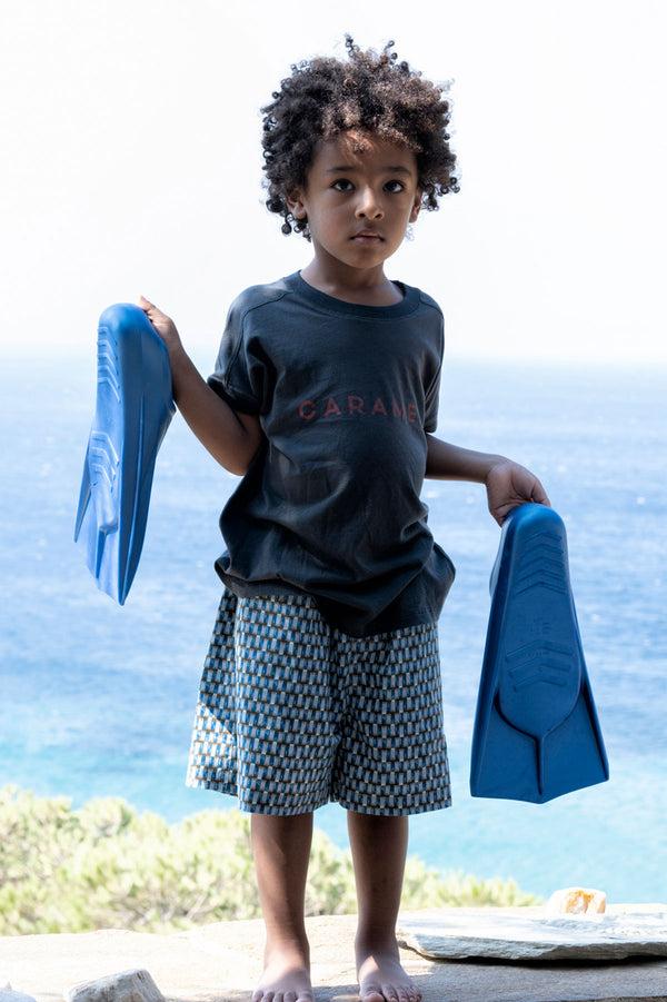 Caramel APIUM SHORTS - BLUE GEO PRINT