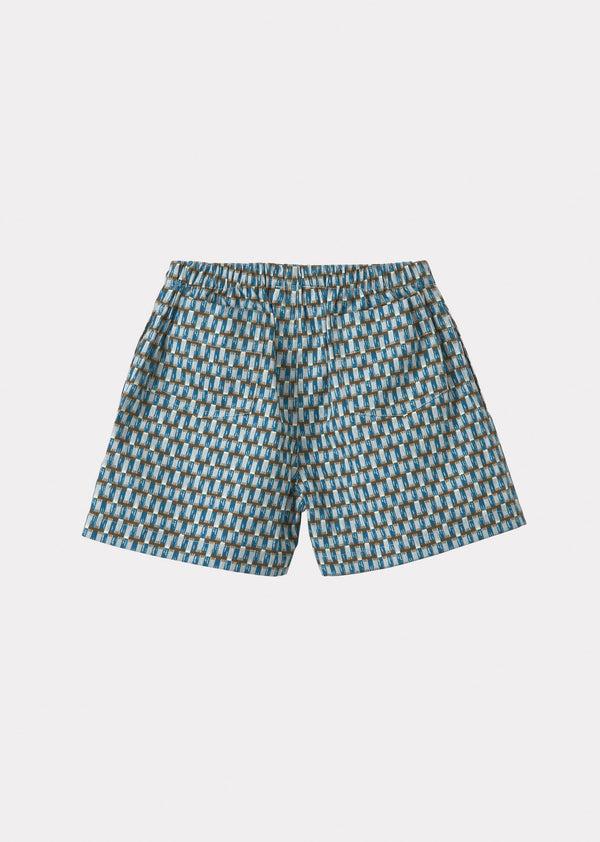 Caramel APIUM SHORTS - BLUE GEO PRINT