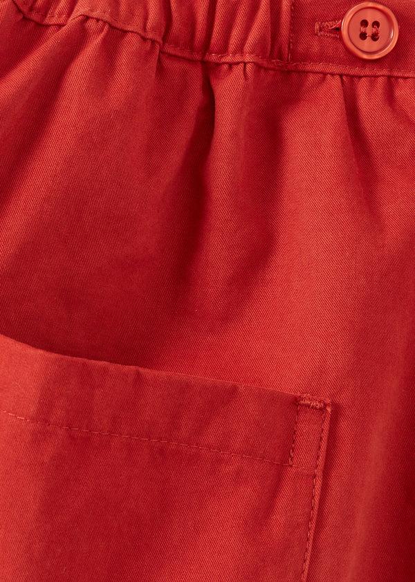 Caramel ARALIA CHILDREN'S COTTON TWILL SKIRT - RUST