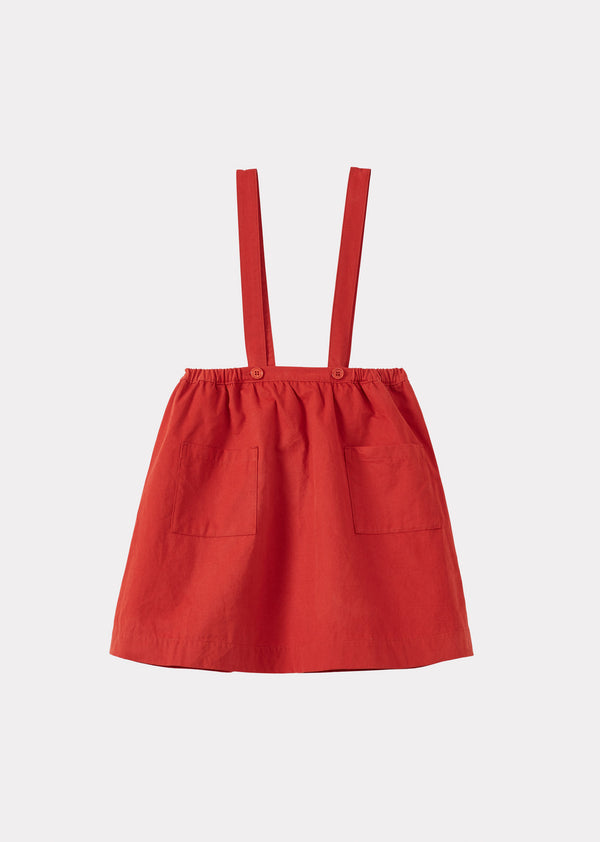 caramel ARALIA CHILDREN'S COTTON TWILL SKIRT - RUST