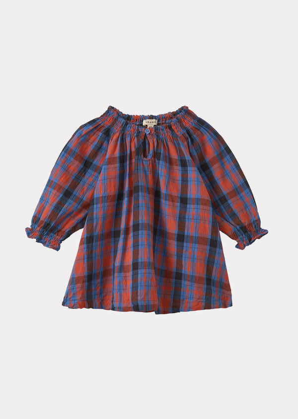 caramel AROWANA BABY DRESS - RED/BLUE TARTAN