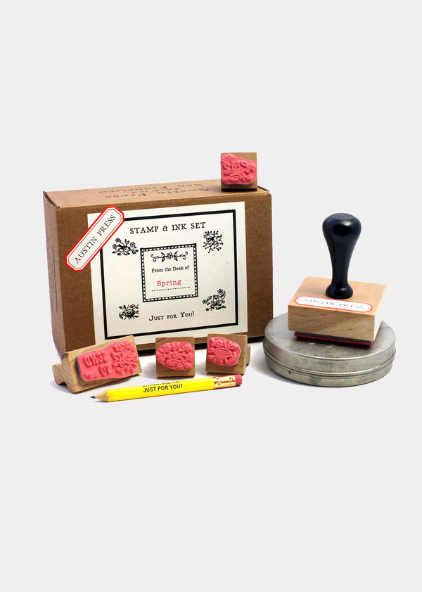 caramel AUSTIN PRESS STAMP CRAFT SET - SPRING