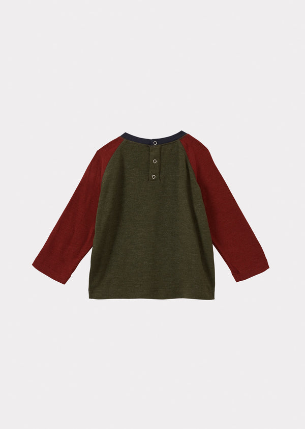 Caramel AXEL BABY T-SHIRT - KHAKI / RED / NAVY