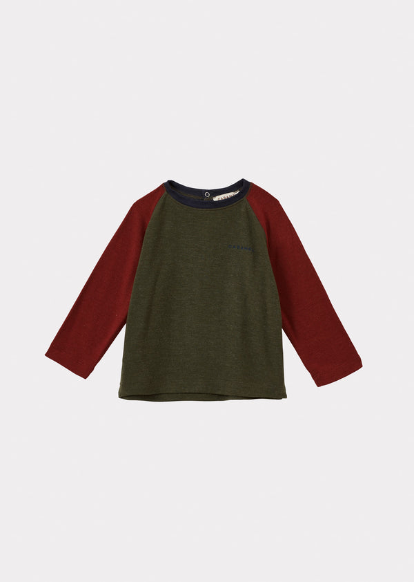 caramel AXEL BABY T-SHIRT - KHAKI / RED / NAVY