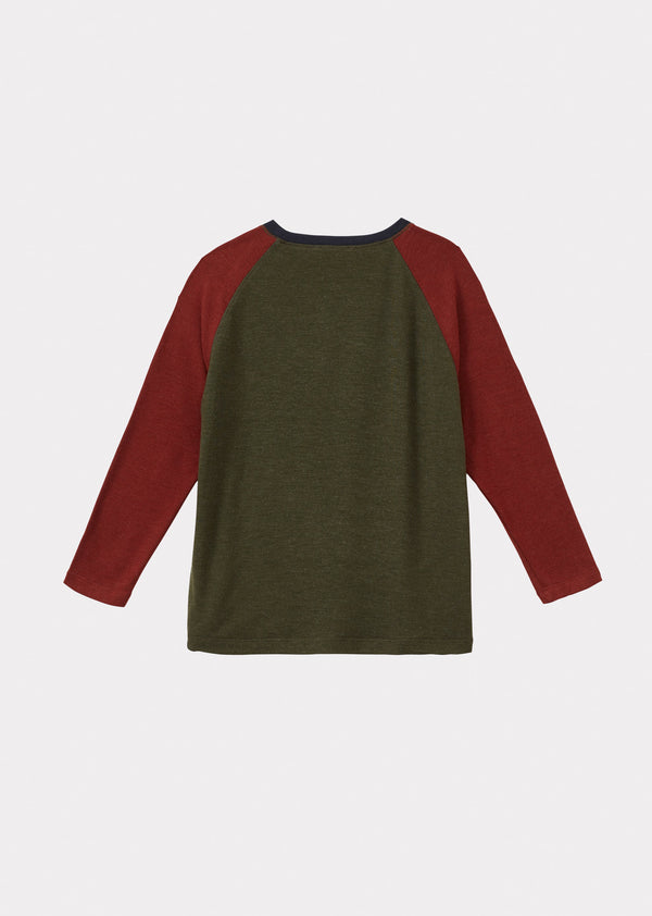 Caramel AXEL CHILDREN'S T-SHIRT - KHAKI / RED / NAVY