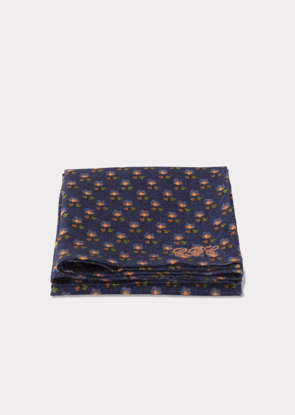 Caramel BABY BIB AND MUSLIN SET - NAVY POSY PRINT