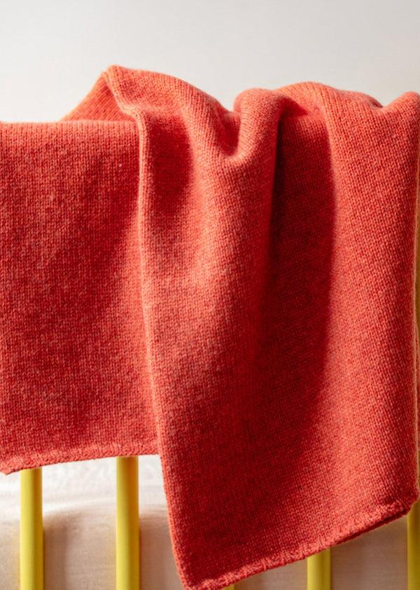 caramel BABY KNITTED BLANKET 85 X 68 CM - CORAL