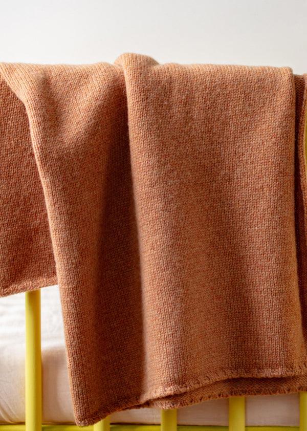 caramel BABY KNITTED BLANKET 85 x 68 CM - TOFFEE