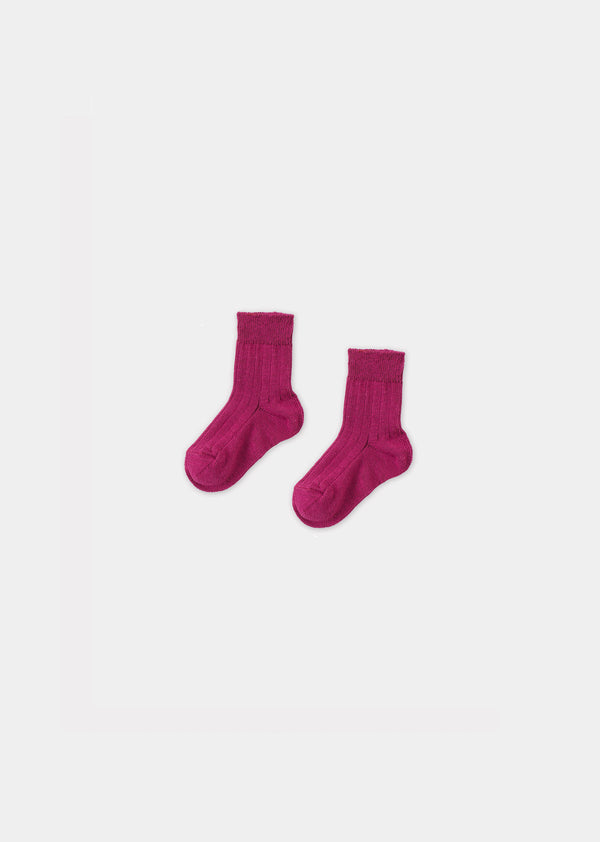 caramel BABY RIB ANKLE SOCKS - VIOLET