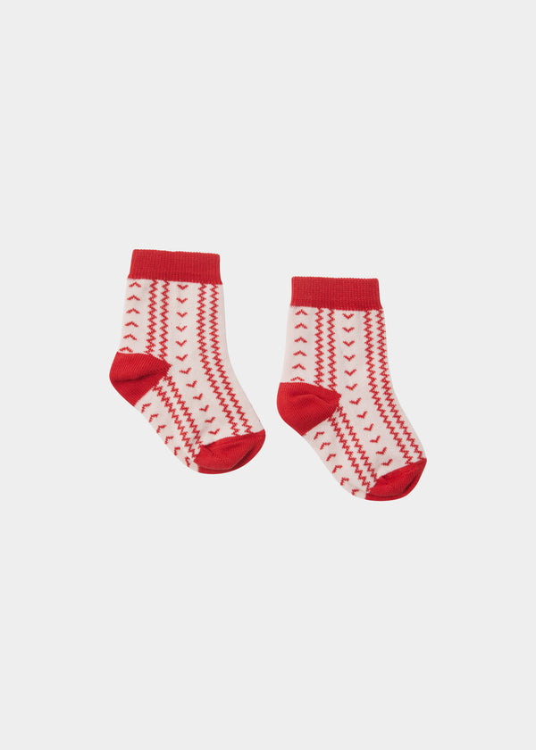 caramel BABY RIB SOCKS - RASPBERRY