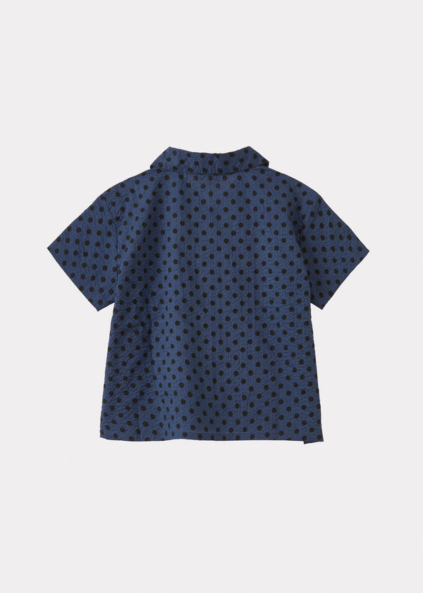 Caramel BAMBOO SHIRT -BLACK POLKA DOT