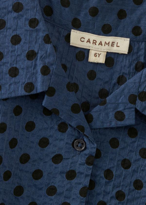 Caramel BAMBOO SHIRT -BLACK POLKA DOT