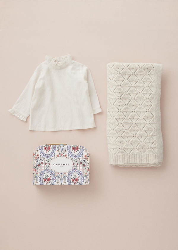 Caramel BLOSSOM BABY COTTON VOILE TOP - OFF-WHITE