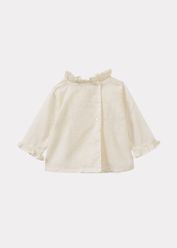 Caramel BLOSSOM BABY COTTON VOILE TOP - OFF-WHITE