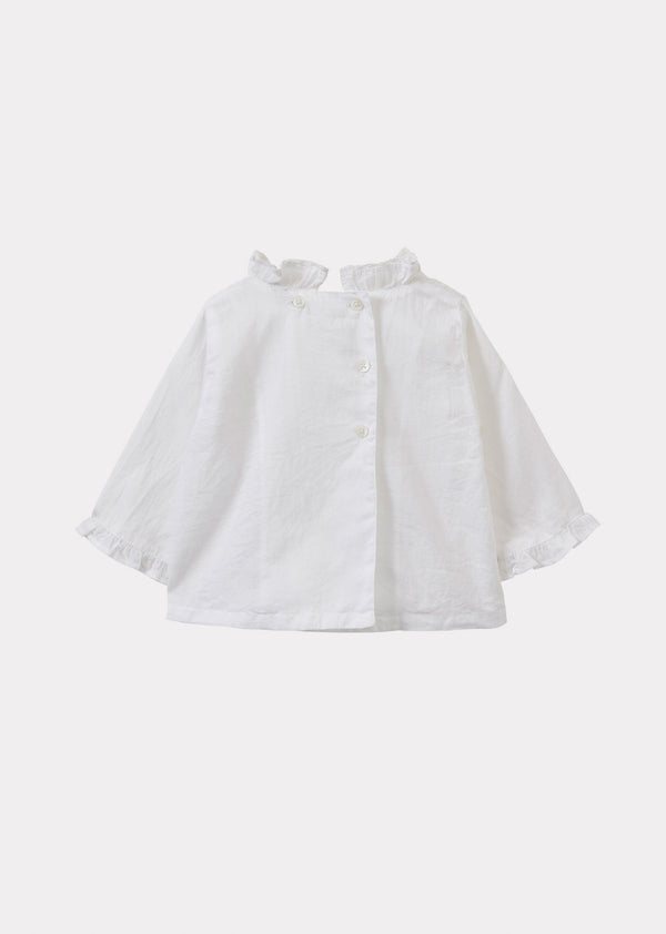 Caramel BLOSSOM BABY COTTON VOILE TOP - WHITE