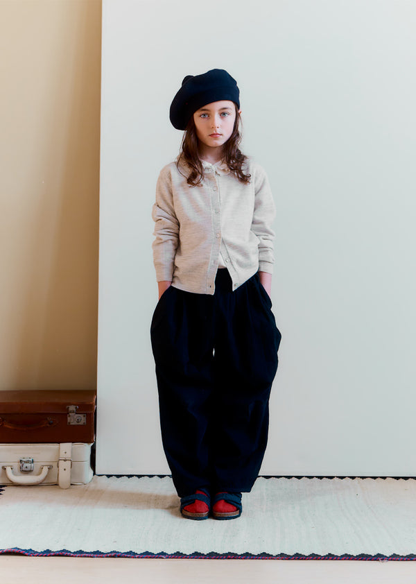 Caramel BOBBY CHILDREN'S COTTON TROUSERS - BLACK