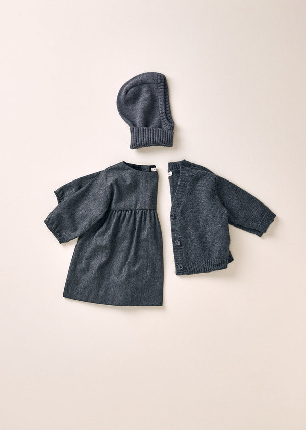 Caramel BOGDA BABY DRESS - CHARCOAL MELANGE