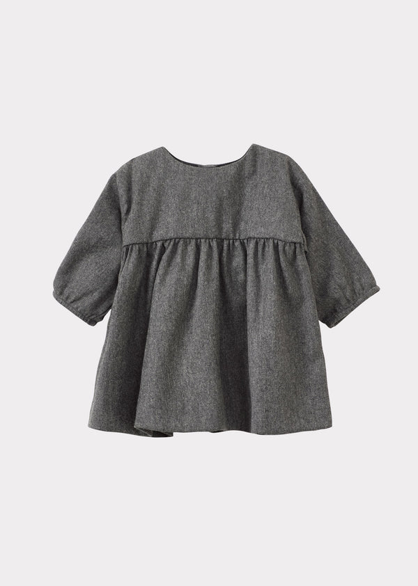 caramel BOGDA BABY DRESS - CHARCOAL MELANGE