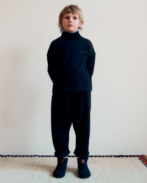 Caramel BROC CHILDREN'S COTTON MIX TROUSERS - BLACK