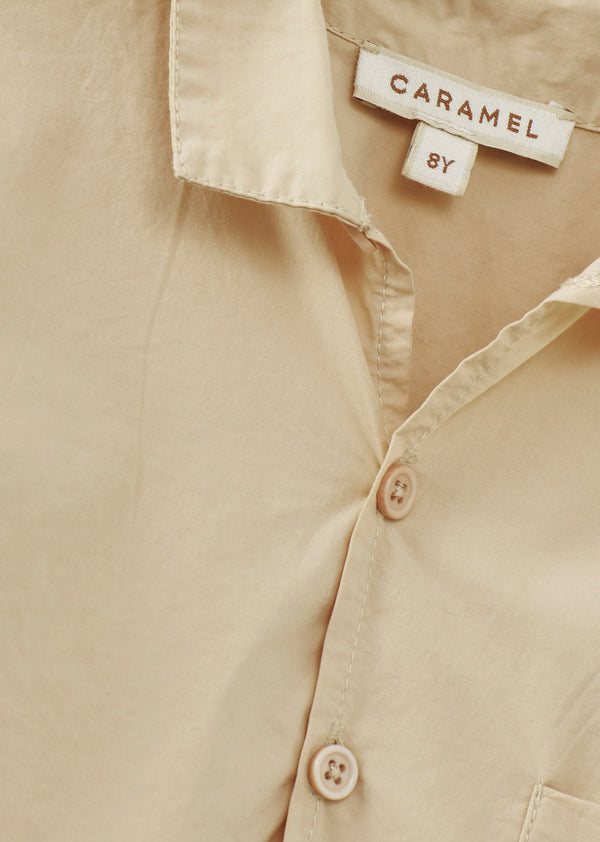 Caramel BULLSHARK CHILDREN'S COTTON SHIRT - ECRU
