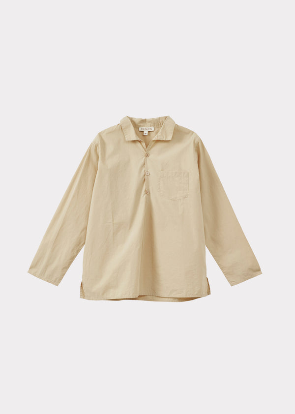 caramel BULLSHARK CHILDREN'S COTTON SHIRT - ECRU