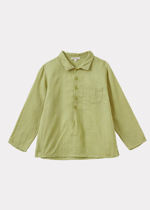caramel BULLSHARK CHILDREN'S COTTON SHIRT - LIME